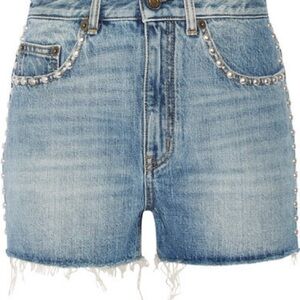 Studded jean shorts
